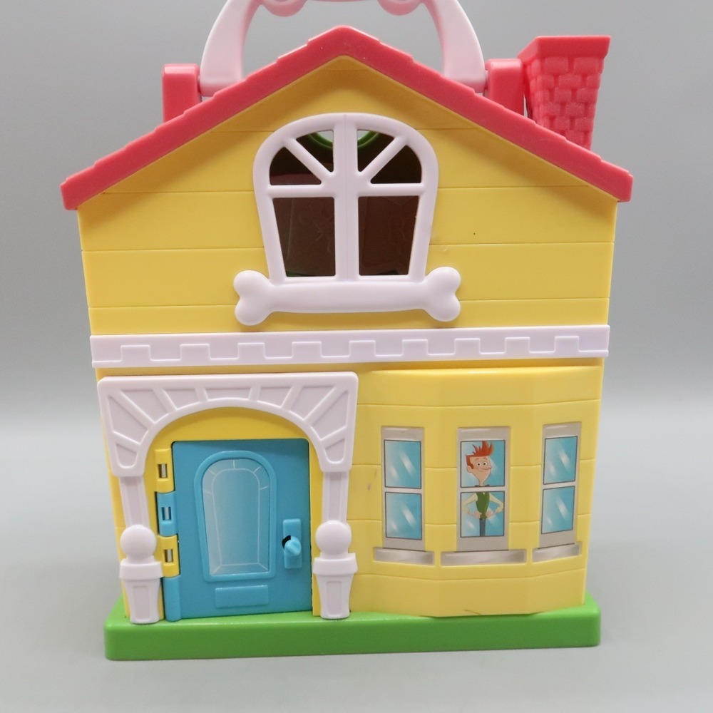 Disney Junior Puppy Dog Pals Stow N' Go Playset with Figures Yellow House 8" Lot - Picture 3 of 9